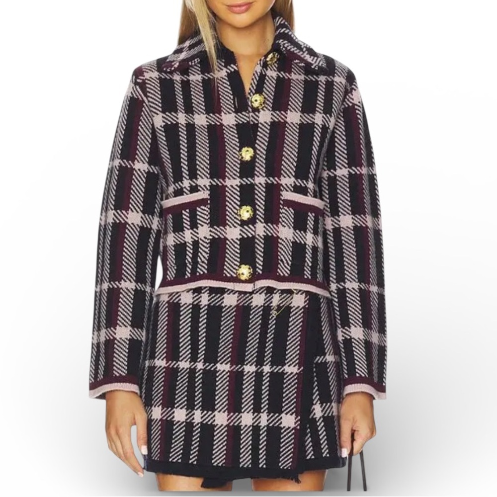 New! CARA CARA Delilah Wool Plaid Jacket Size Medium